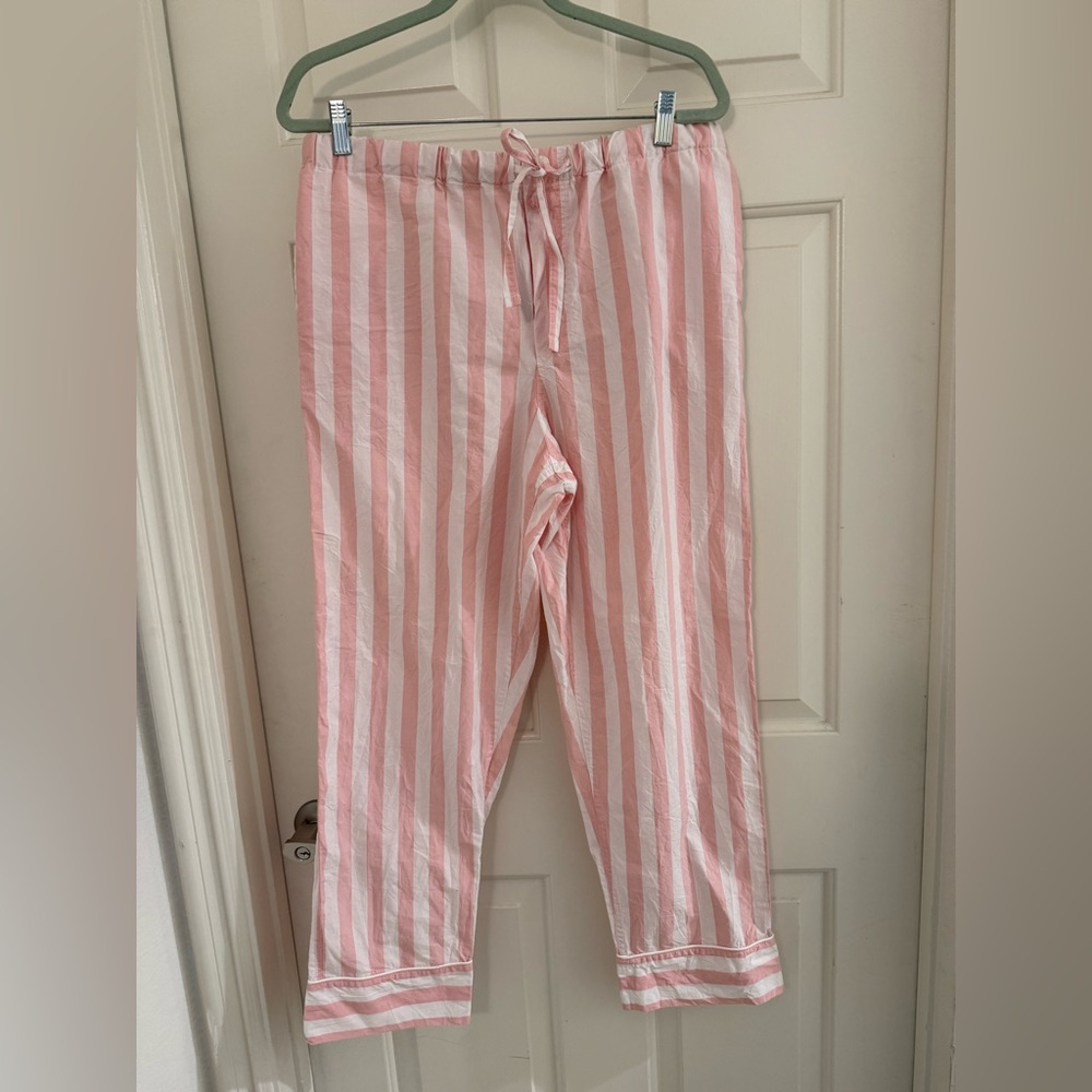 Serena & Lily Beach Club striped Pajama Pants Womens Pink White Loungewear XL